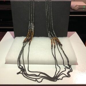 NWT Kenneth Cole MultiStrand Metal Beaded Necklace